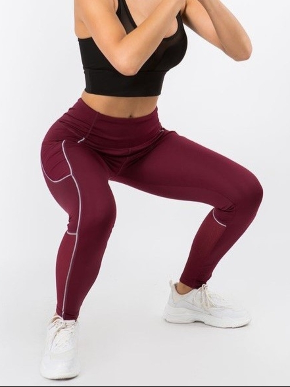 High-Rise Maroon Performance Leggings